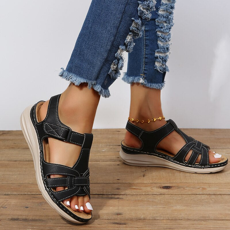 Women's comfortable walking sandals with built-in arch support & contoured footbed. Great for summer, travel & daily use.