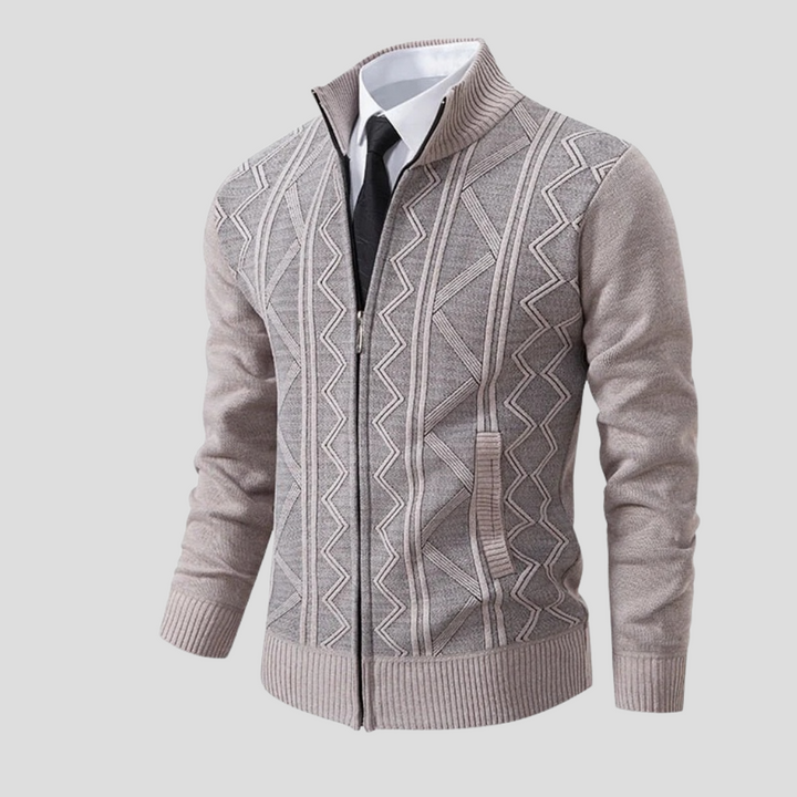 Stylish men's knit cardigan, perfect for casual wear & versatile layering. Comfortable long sleeve autumn fashion.