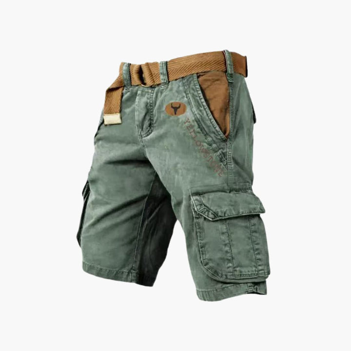 Durable men's 6-pocket cargo shorts, perfect for everyday casual wear, combining function & style.