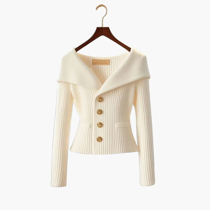 Women's stylish ribbed cardigan, button-up, long sleeve. Perfect for everyday comfort and versatile layering.
