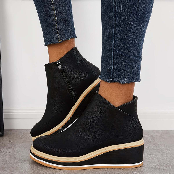 Platform orthopedic ankle boots for women, combining style, comfort, & support.