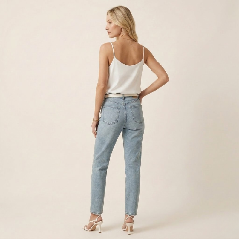 Casual women's V-neck camisole tank top, a versatile summer essential with thin straps.