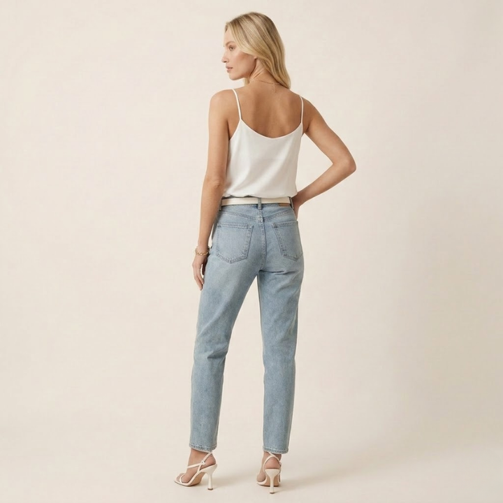 Casual women's V-neck camisole tank top, a versatile summer essential with thin straps.