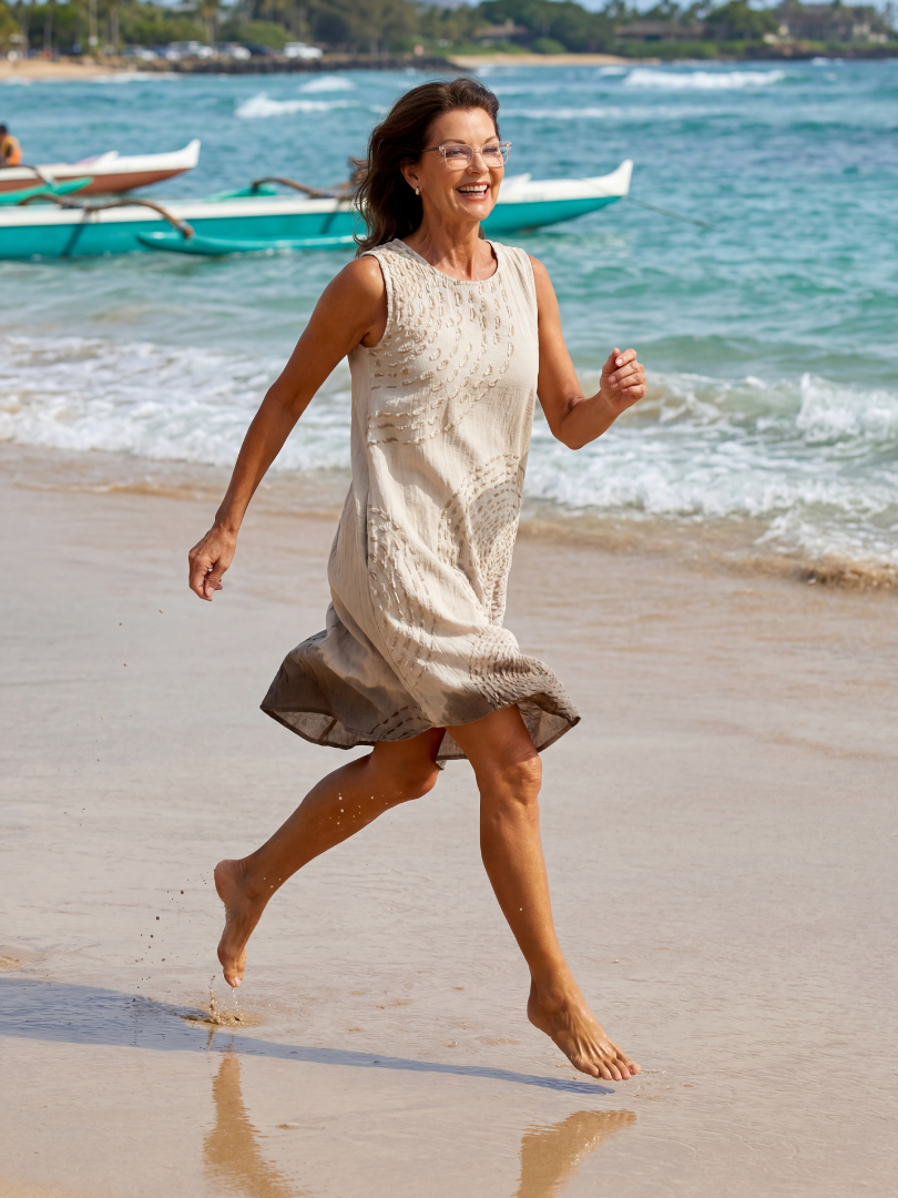 Stylish white textured midi dress for women, relaxed fit perfect as a versatile summer dress.