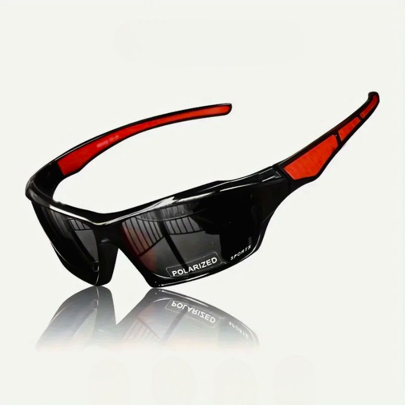 Comfortable men's polarized shield eyewear, a fashionable accessory for outdoor use with UV protection.