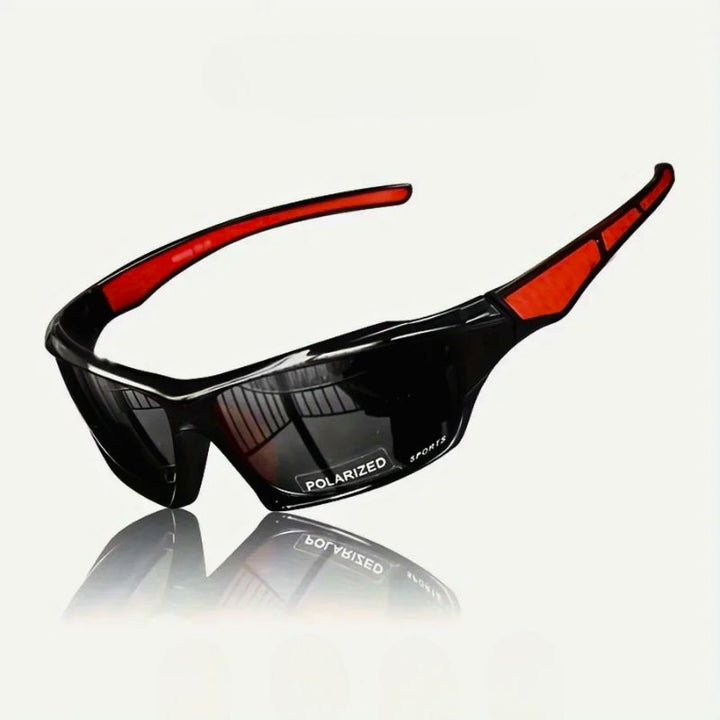 Comfortable men's polarized shield eyewear, a fashionable accessory for outdoor use with UV protection.