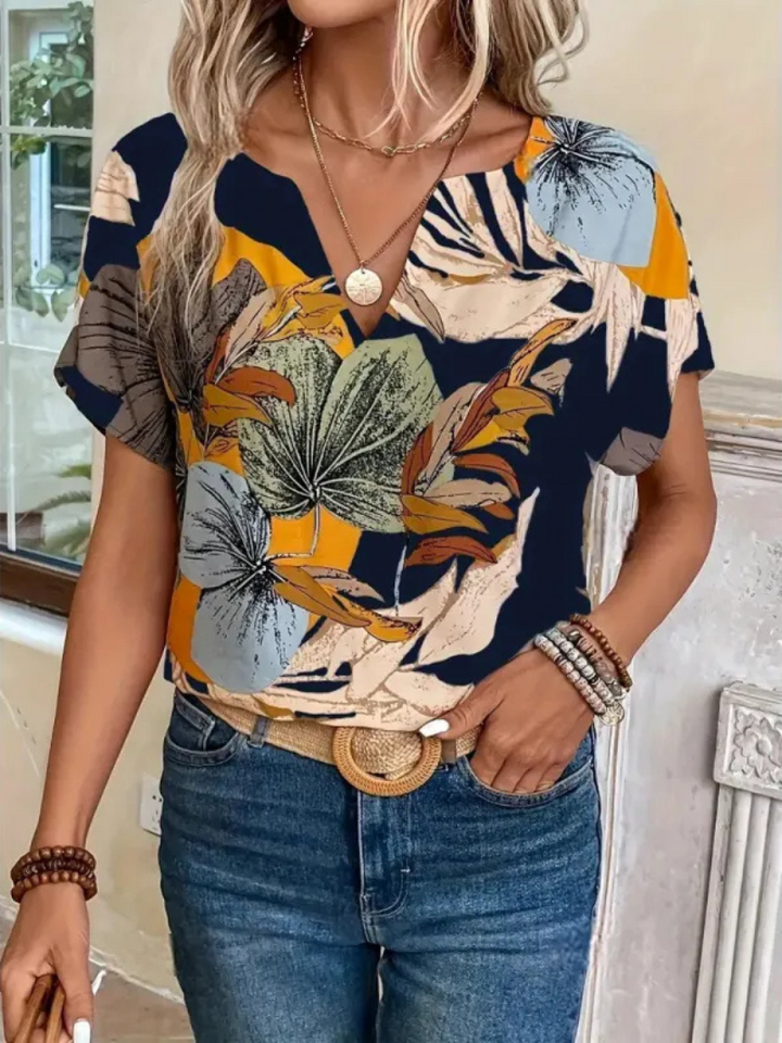 Elegant women's floral patterned button blouse, a versatile long sleeve top for everyday.