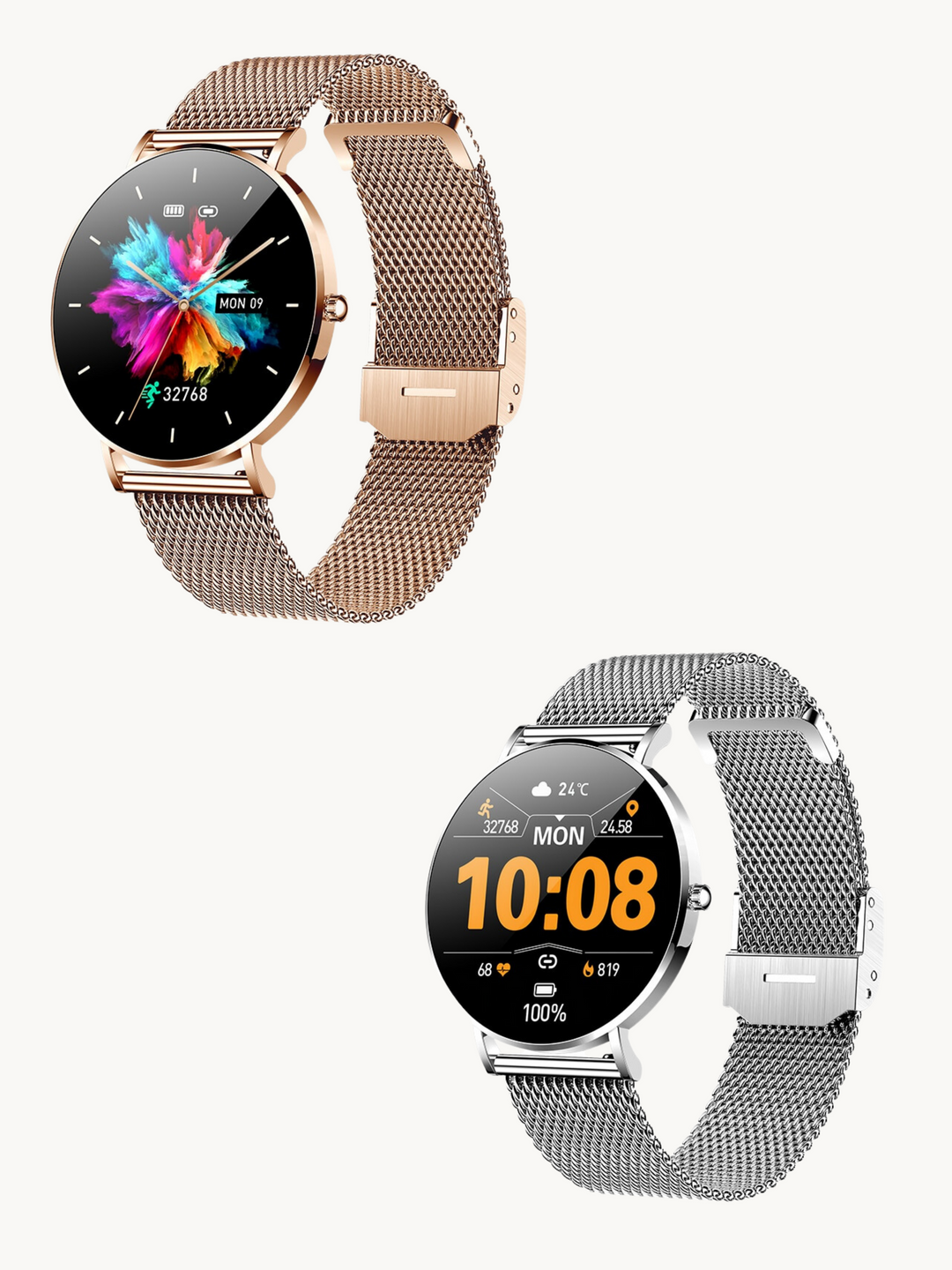The Novaris slim design smartwatch and its charging cable, a complete package for elegant health tracking.