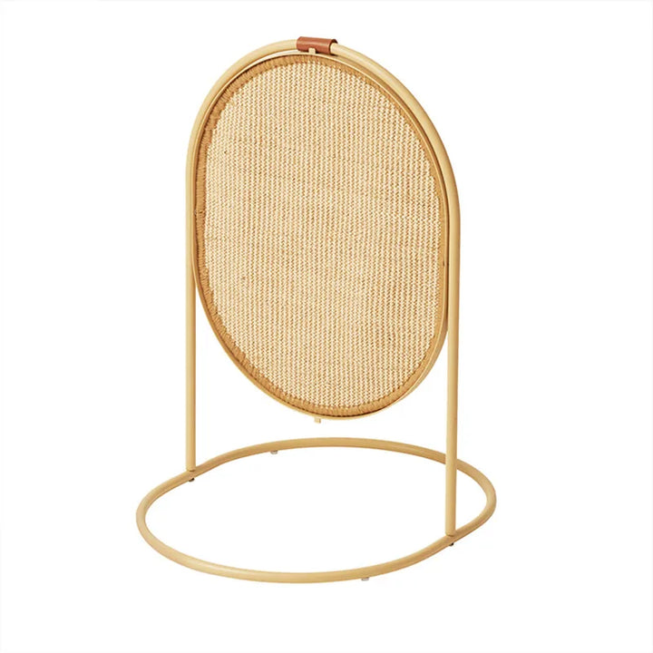 Grey modern cat scratching post with sisal. Durable pet accessory for active cats & stylish home interiors.