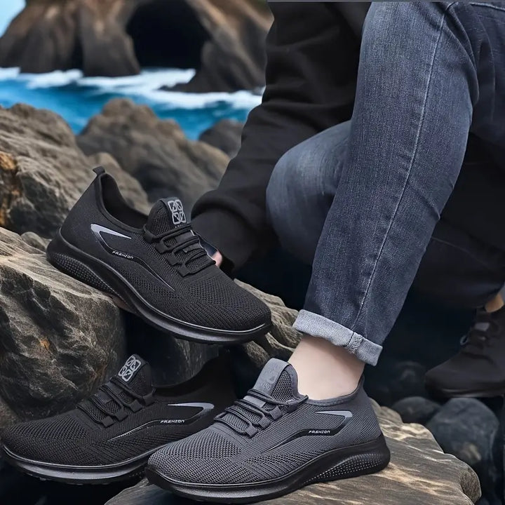 Stylish men's lightweight lace-up sneakers, designed for ultimate daily comfort, walking & modern athletic fashion.