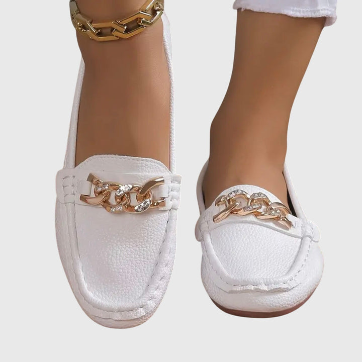 Fashionable women's orthopaedic loafers, perfect for work or casual, offering comfort & style.