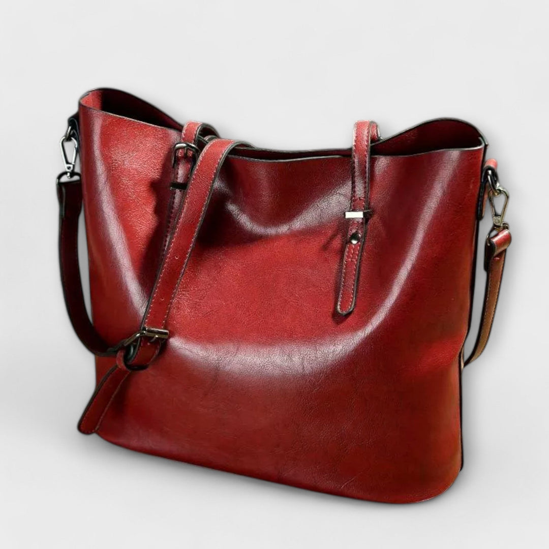Practical women's vintage tote bag, suitable as a work bag. Elegant classic style & spacious design.