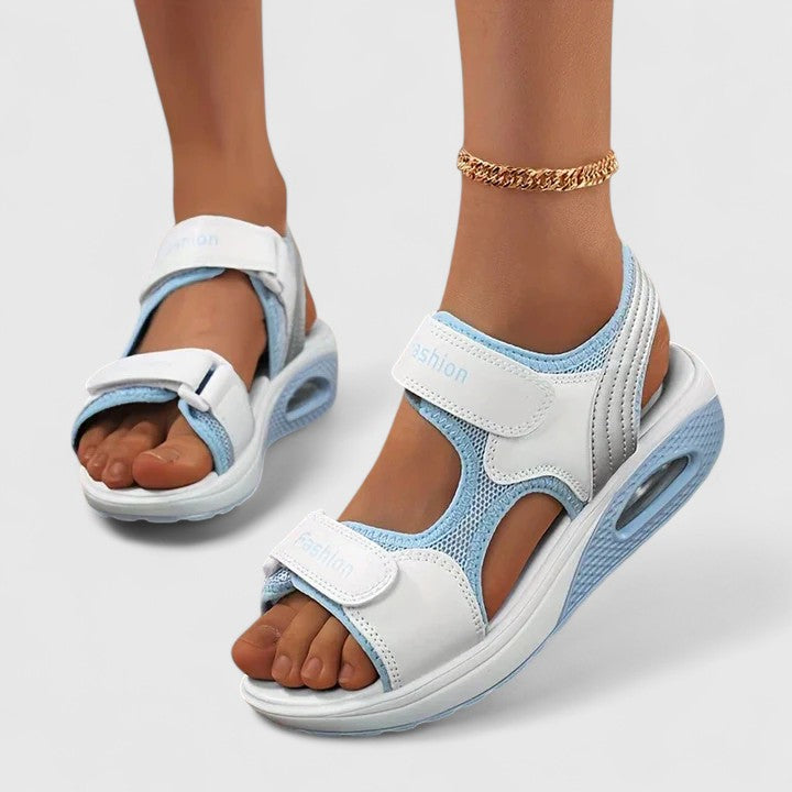 Therapeutic women's walking sandals, non-slip, providing foot support & cushioning for comfort.