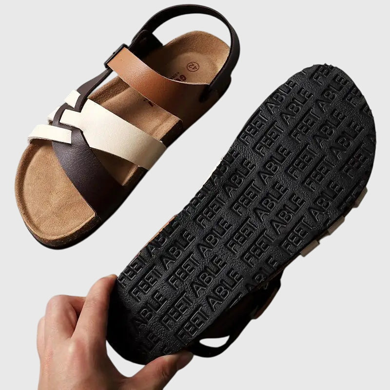 Cozy women's orthopaedic sandals featuring arch support and adjustable straps for foot health.