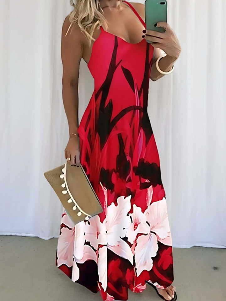 Women's Floral Print Spaghetti Strap Dress
