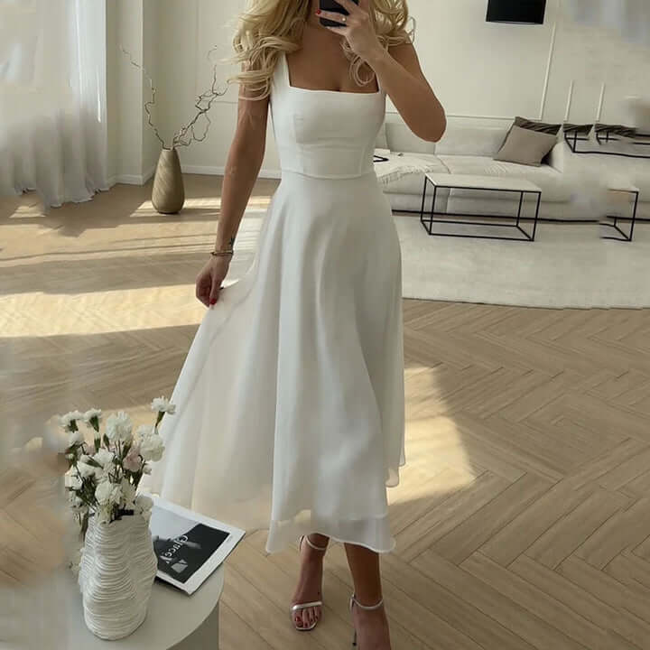 Sleeveless Solid Colour Dress