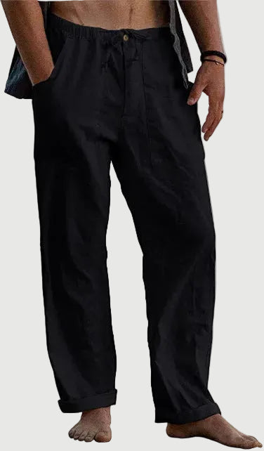 Relaxed fit men's wide-leg summer trousers in a lightweight fabric, ideal for stylish casual wear.