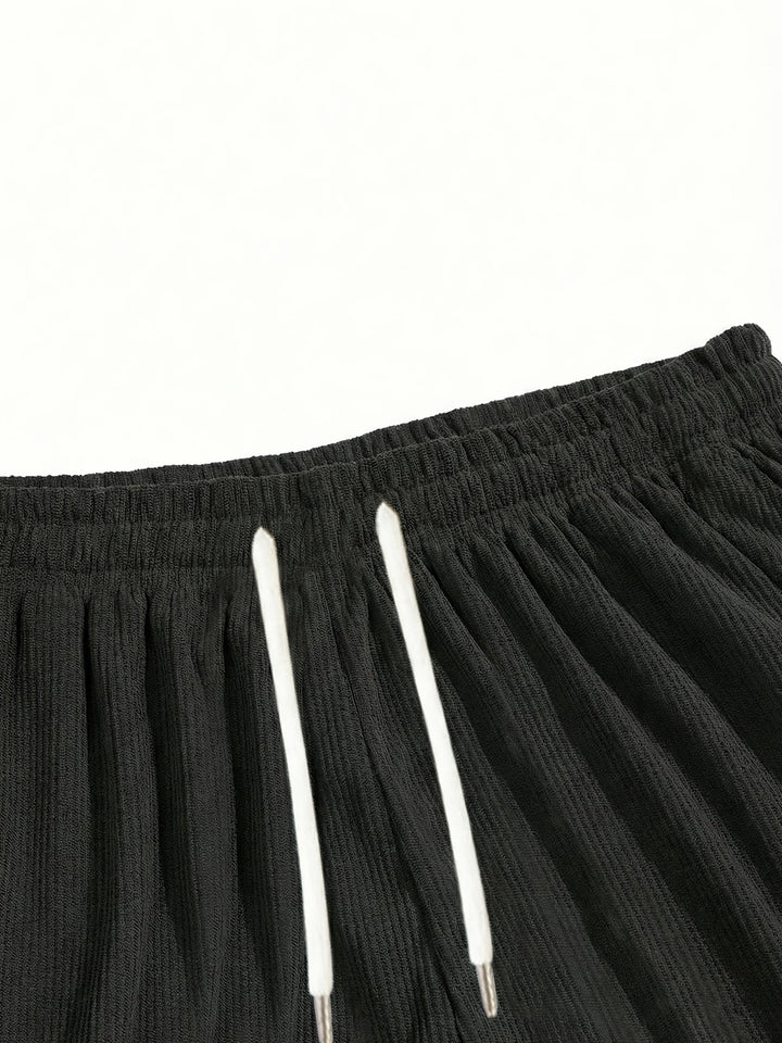 Premium men's comfortable shorts, relaxed fit, drawstring waist for summer fashion and loungewear.