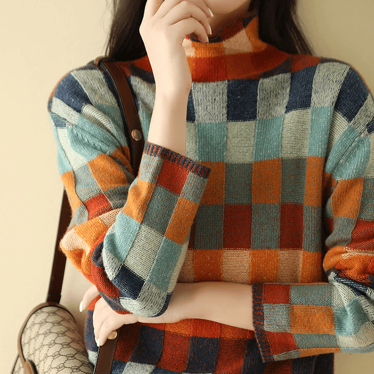 Women's Knitted High Collar Jumper