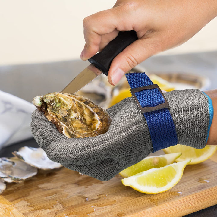 Meat processing safety glove: Cut-resistant stainless steel for butchering, handling & culinary tasks.