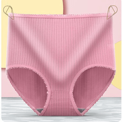 Ribbed silk-cotton women's leakproof briefs, comfortable & breathable daily intimates 3-pack.