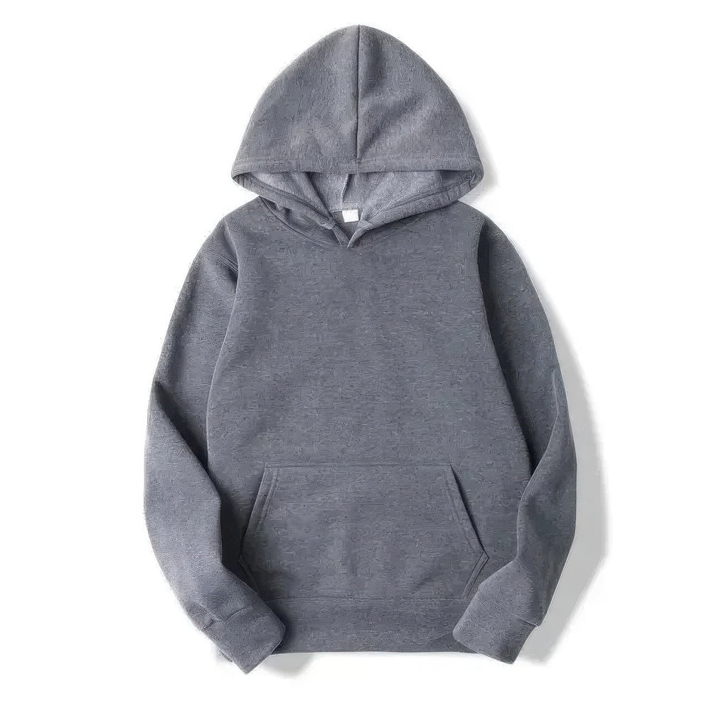 Essential unisex pullover hoodie, great for layering during cold weather. Comfortable relaxed fit casual wear.