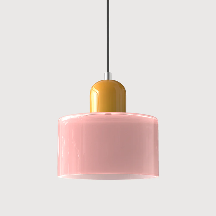 Elegant retro glass pendant lamp, adjustable cord, a statement in home decor.