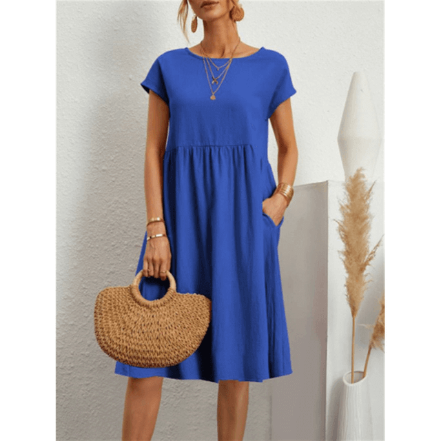 Women's Cotton Linen Midi Dress