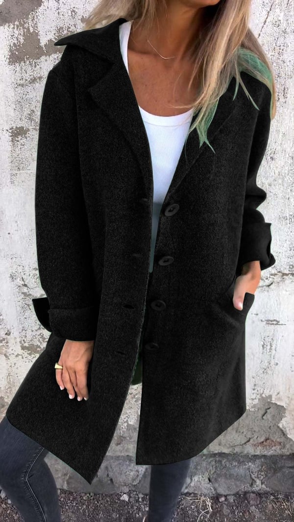 All-season women's elegant buttoned blazer, a versatile long sleeve fashion outerwear jacket.