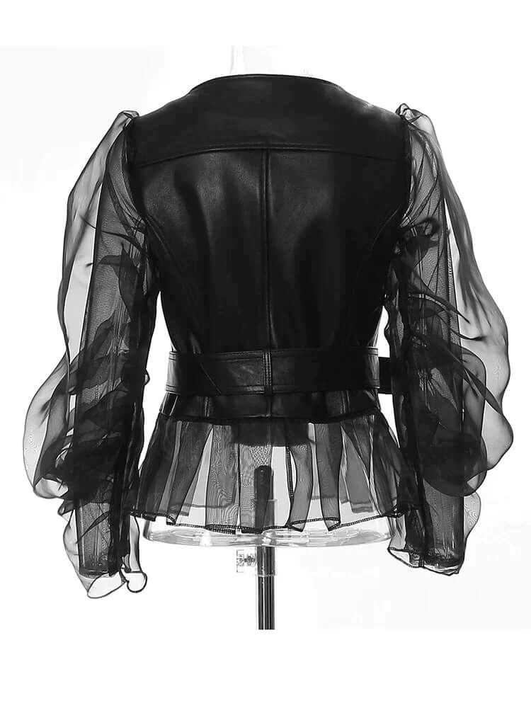 Jacket with Sheer Sleeves