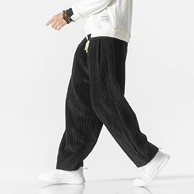 Men's comfortable textured casual pants with adjustable drawstring for a relaxed, everyday fit.