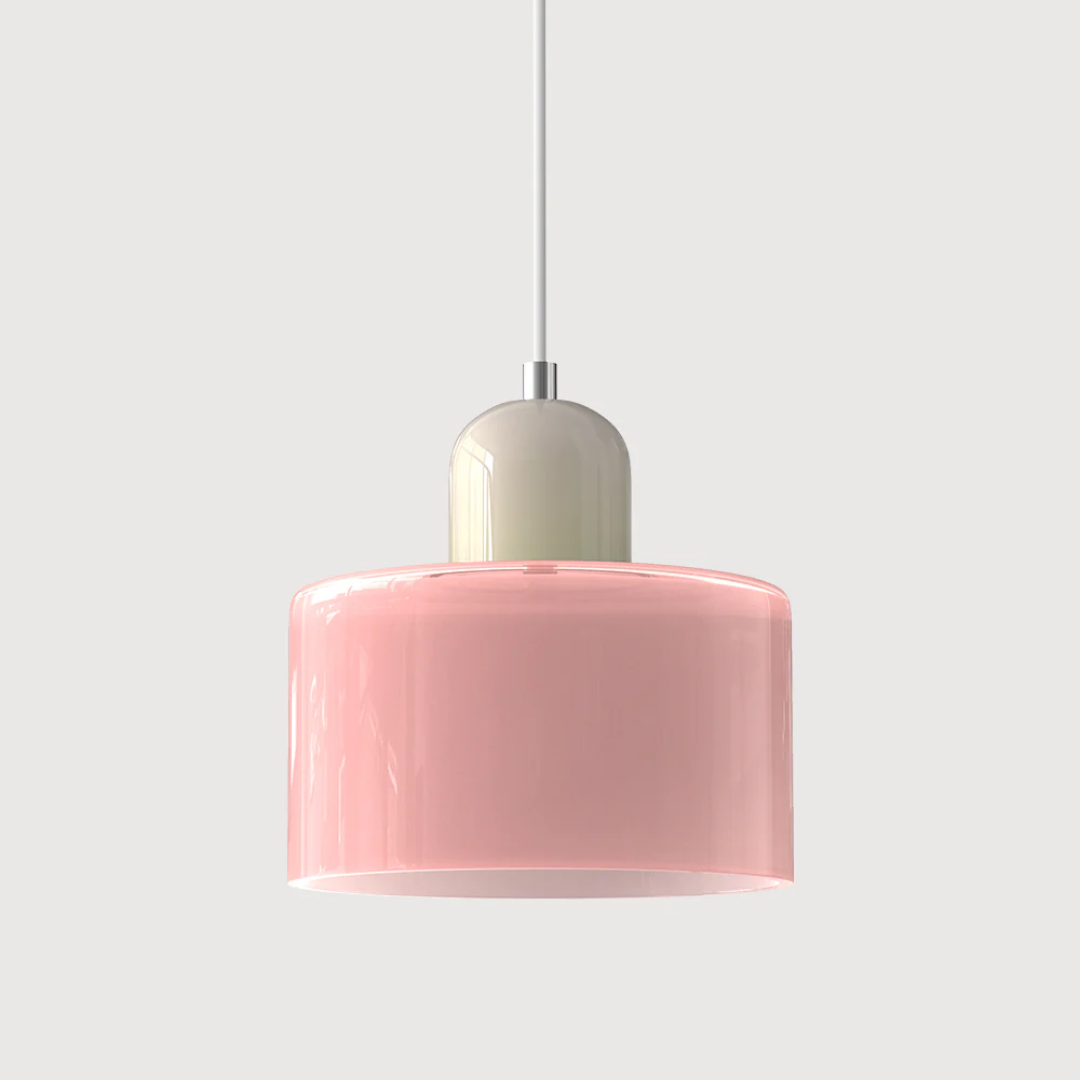 Adjustable retro lighting fixture, glass shade, for a warm, timeless appeal.