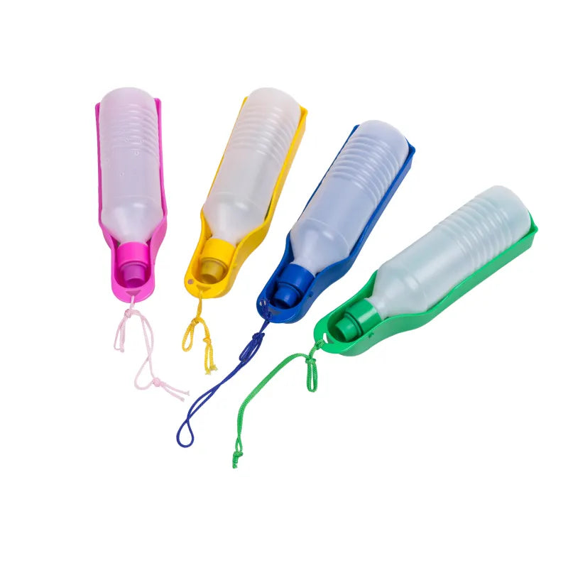 Durable portable dog water bottle & bowl, perfect for hiking, walks, and outdoor pet hydration.