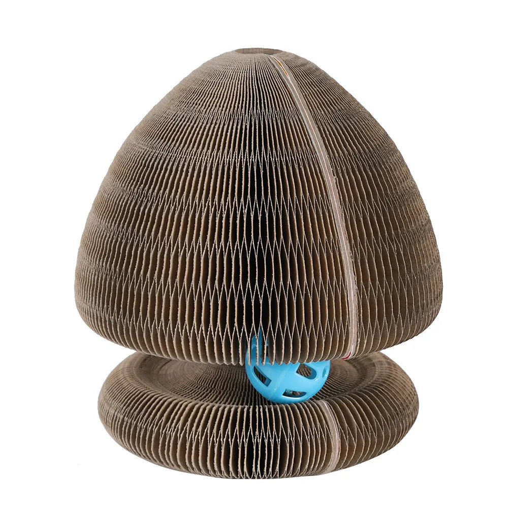 Interactive cat scratch tower with a fun rolling ball. Essential pet supplies for feline play and enrichment.