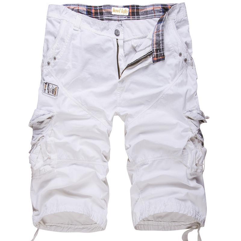 Men's stylish army cargo shorts, offering comfort & freedom for active casual wear or outdoor exploration.