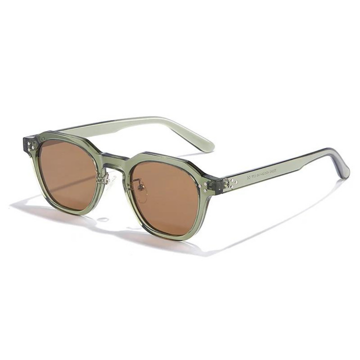 Tortoiseshell angular sunglasses, UV400 protection, unisex fashion.