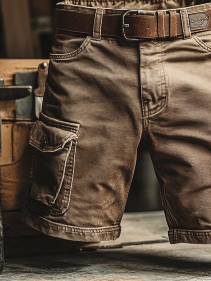 Comfortable men's utility cargo trousers, ideal for everyday wear. Durable construction & practical pocket design.