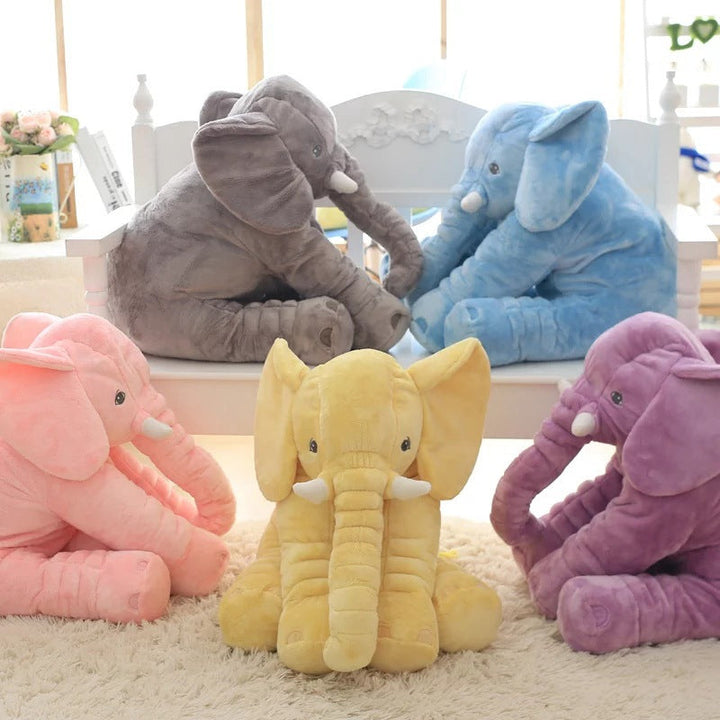 Charming unisex elephant plush pillow, an irresistible soft toy & essential baby comfort item.