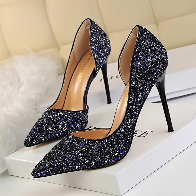 Glamorous women's dress heels, glittering stiletto design perfect for evening wear & parties.