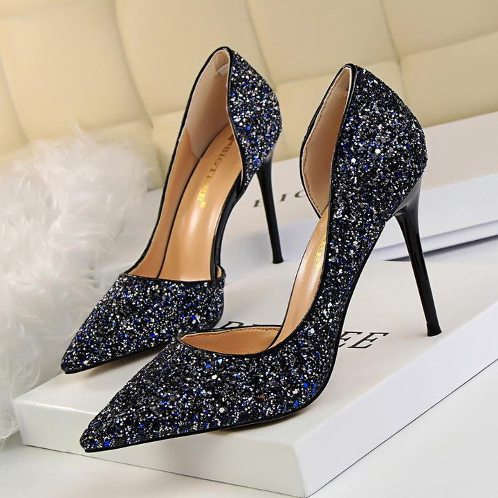 Glamorous women's dress heels, glittering stiletto design perfect for evening wear & parties.