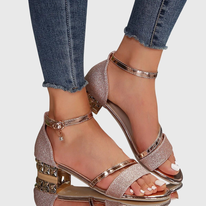 Elegant women's heeled dress sandals, combining stylish design with orthopaedic comfort for any occasion.