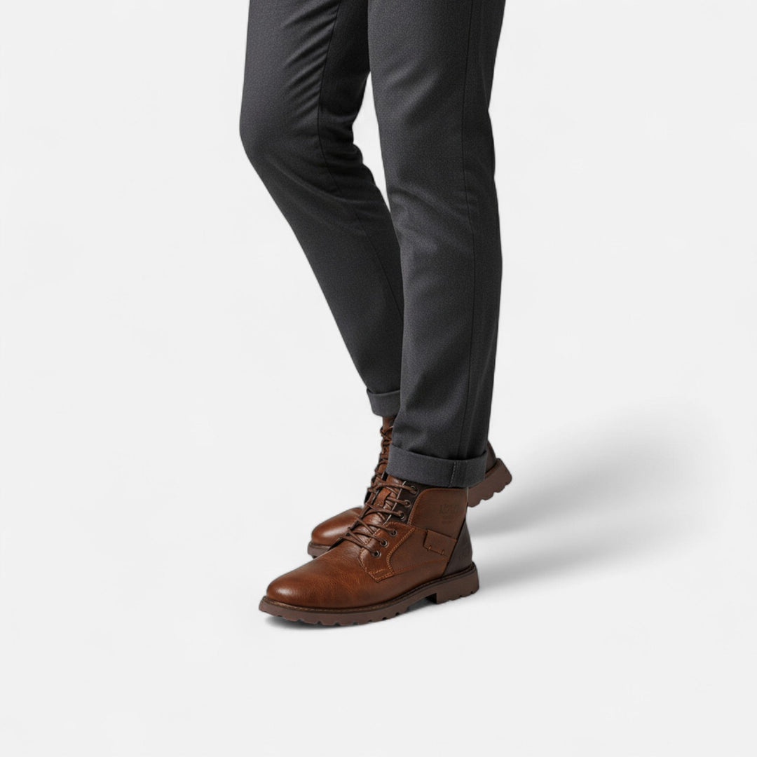 Durable men's casual lace-up boots, crafted for all-day comfort & versatile wear. Ideal for fall & winter.
