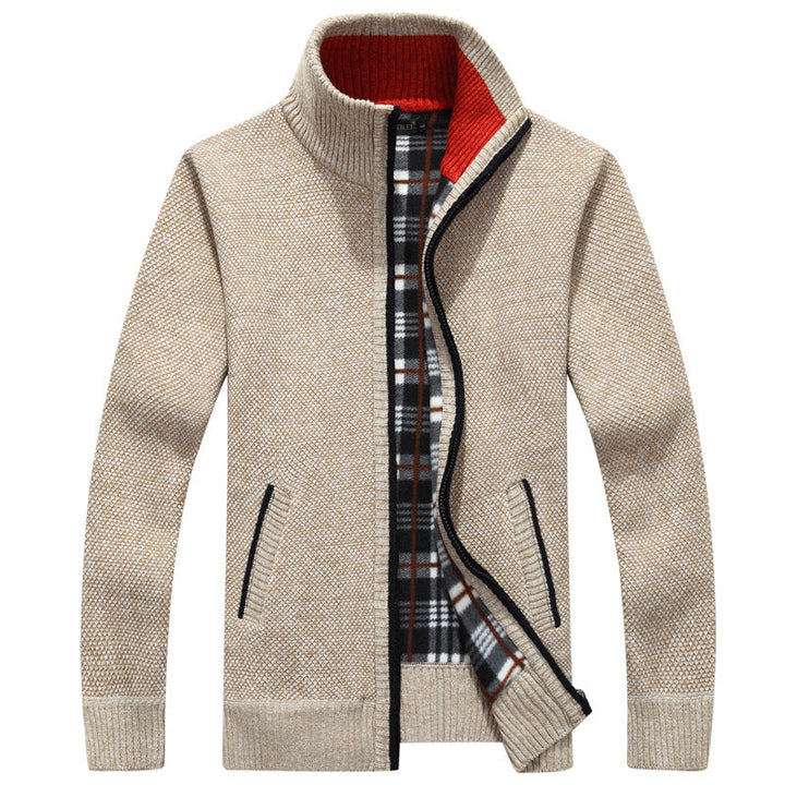 Stylish men's full-zip jacket with a stand collar, ideal for casual outerwear & versatile fashion.
