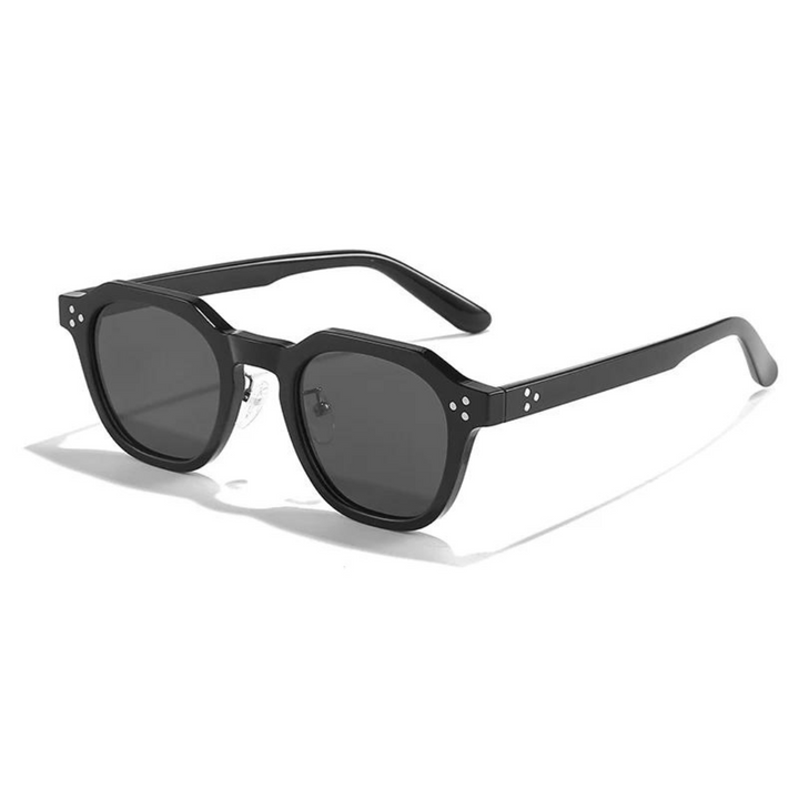 UV400 protected angular sunglasses, translucent gray, modern unisex.