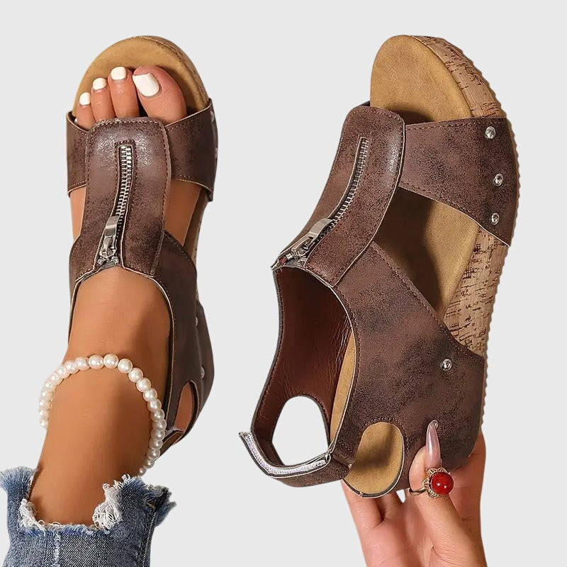 Comfort orthopaedic sandals for women, designed for pain relief with arch support and a wide fit.