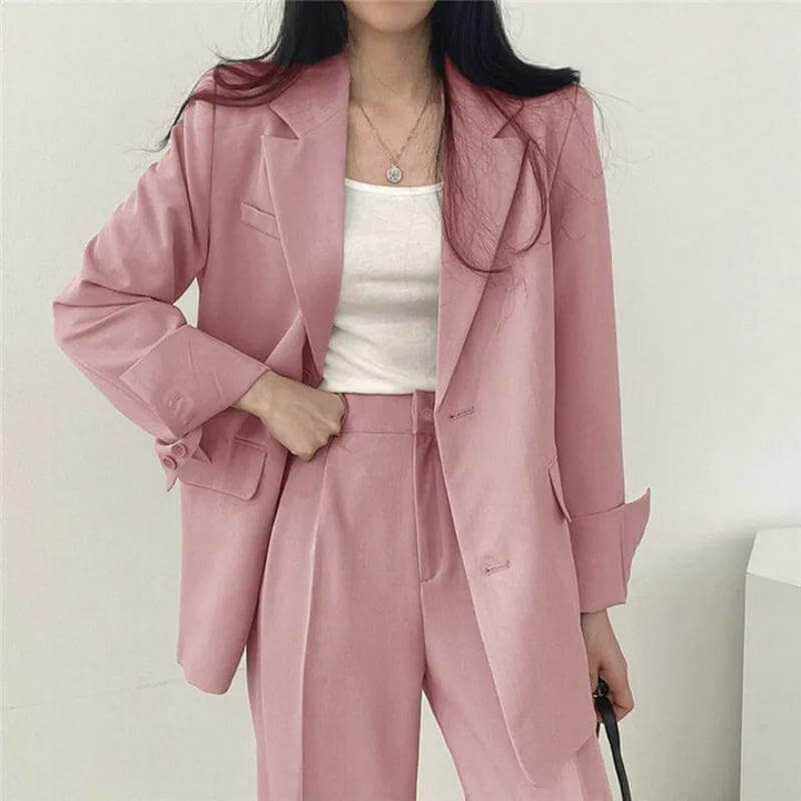 Women's Tailored Blazer and Straight-Leg Pants Set