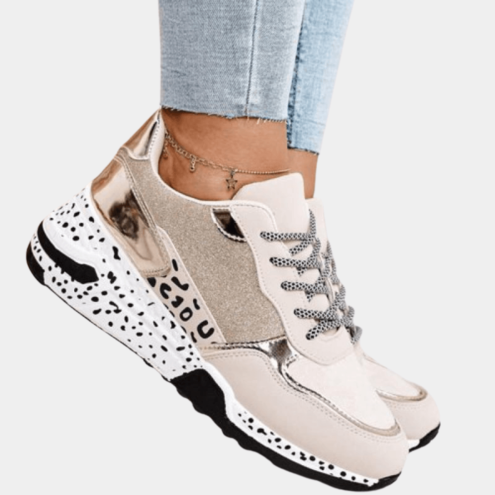 Women's Glitter Suede Trainers with Chunky Speckled Sole