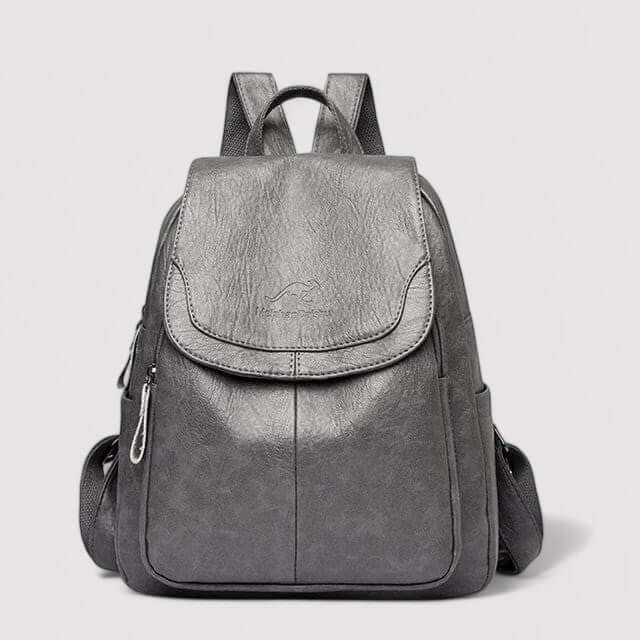 Anti-Theft Leather Backpack