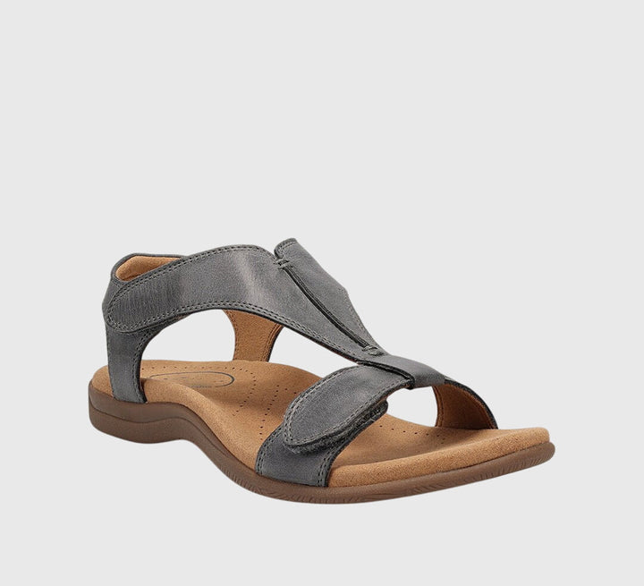 Adjustable women's orthopedic sandals, offering arch support and comfortable fit for walking.