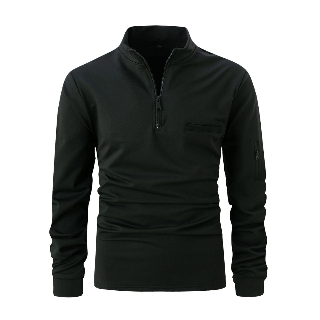 New men's quarter-zip sweater, a versatile pullover with handy chest pocket. Perfect casual spring wear and layering.